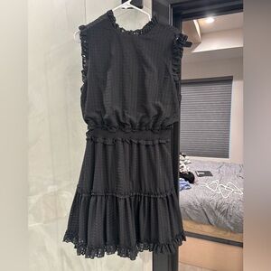 Lee Black Tiered Ruffle Sleeveless Mini Dress